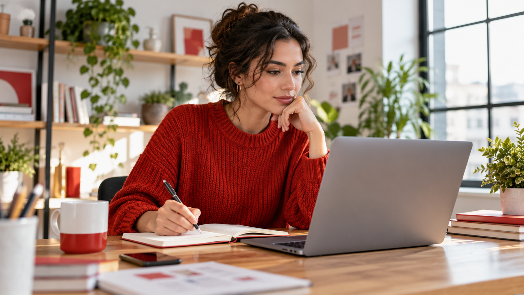 Small business owner reviewing a marketing automation workflow on a laptop