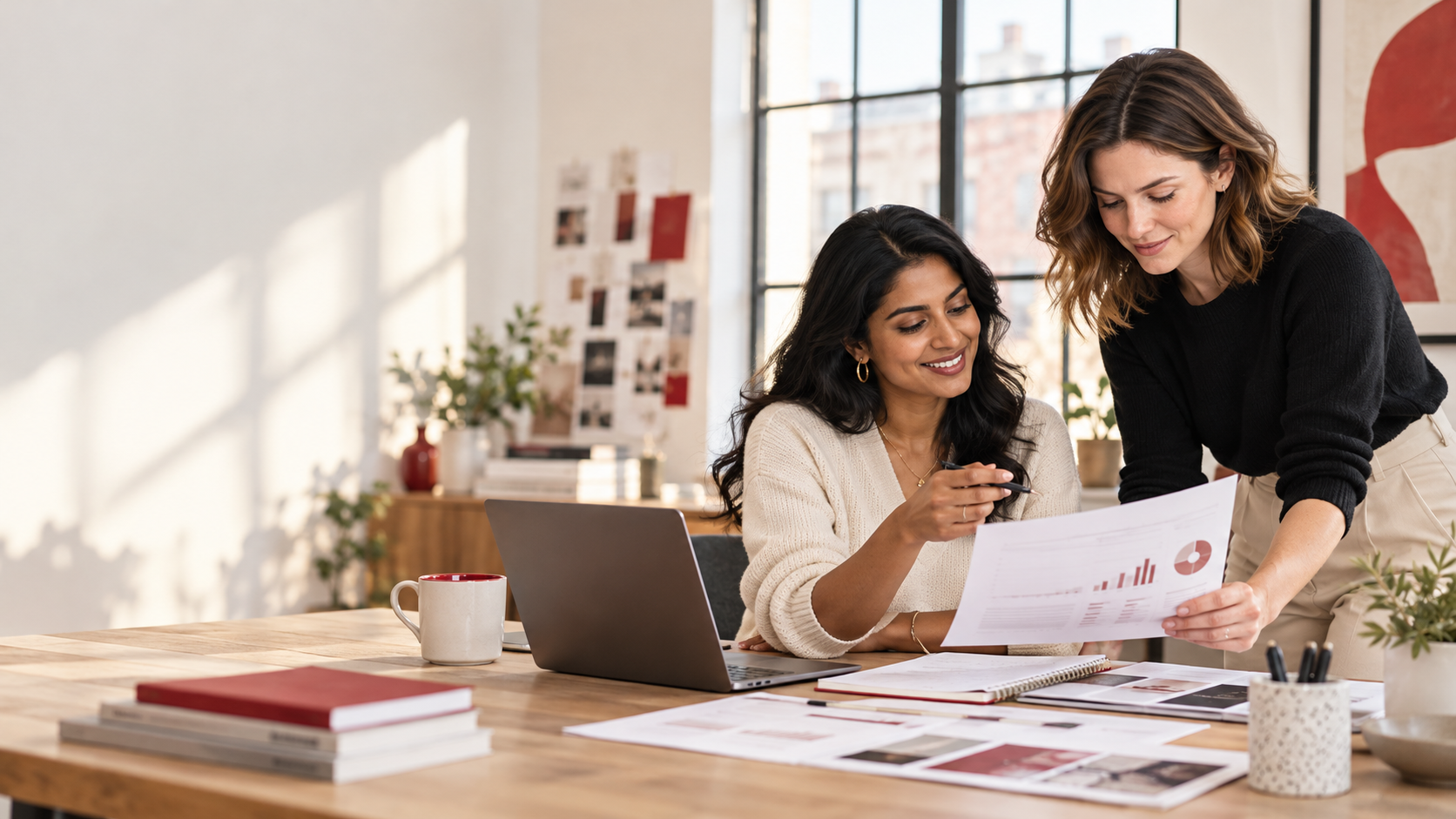 Small business service provider reviewing project scope, costs, and pricing at a desk